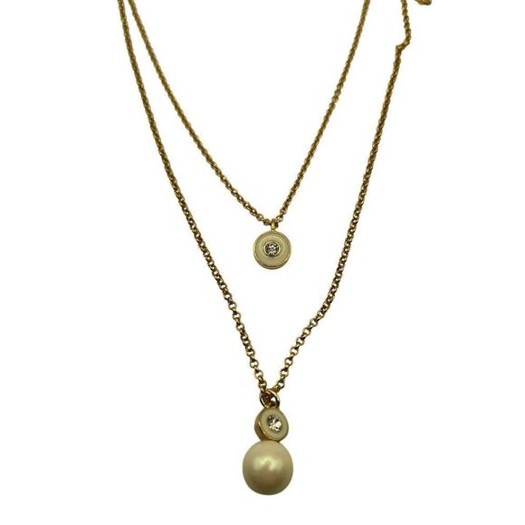 Kate Spade Pearly Delight Strand Pendant Necklace OORU1447 Cream Gold Tone - Picture 1 of 5